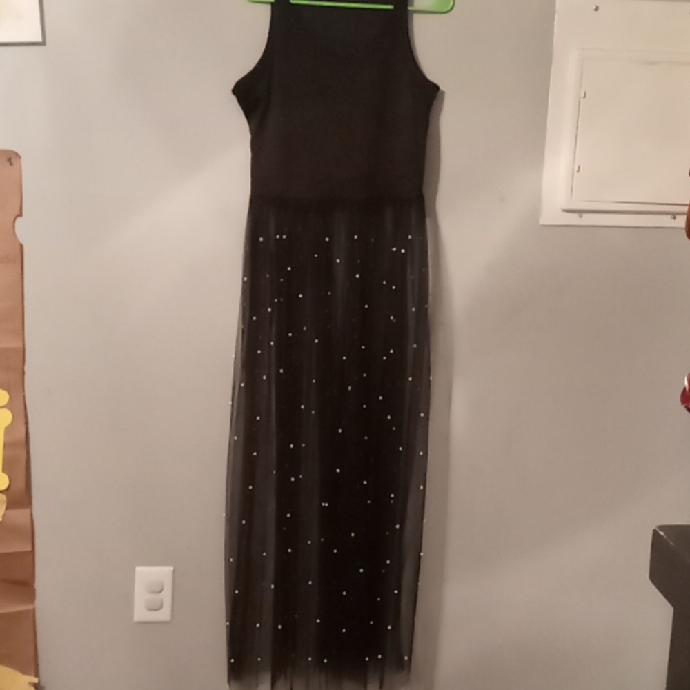 Sheer Dress with Pearls on bottom